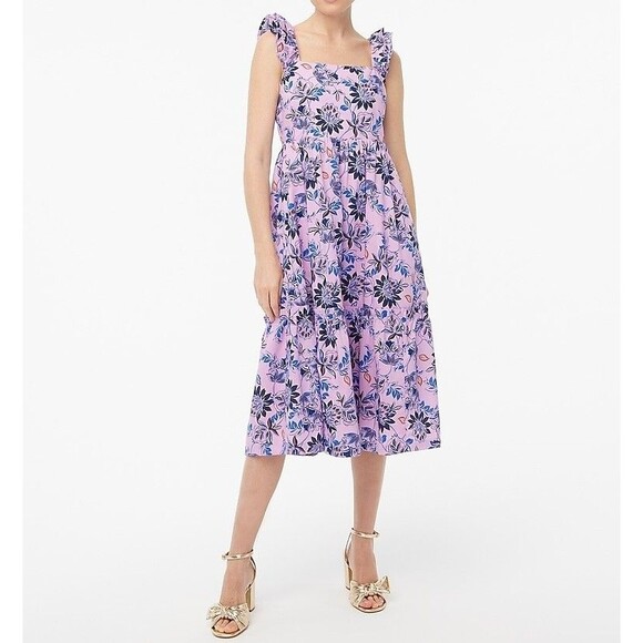 J. Crew Dresses & Skirts - J Crew Factory Women’s Square Neck Midi Floral Dress Size 10
